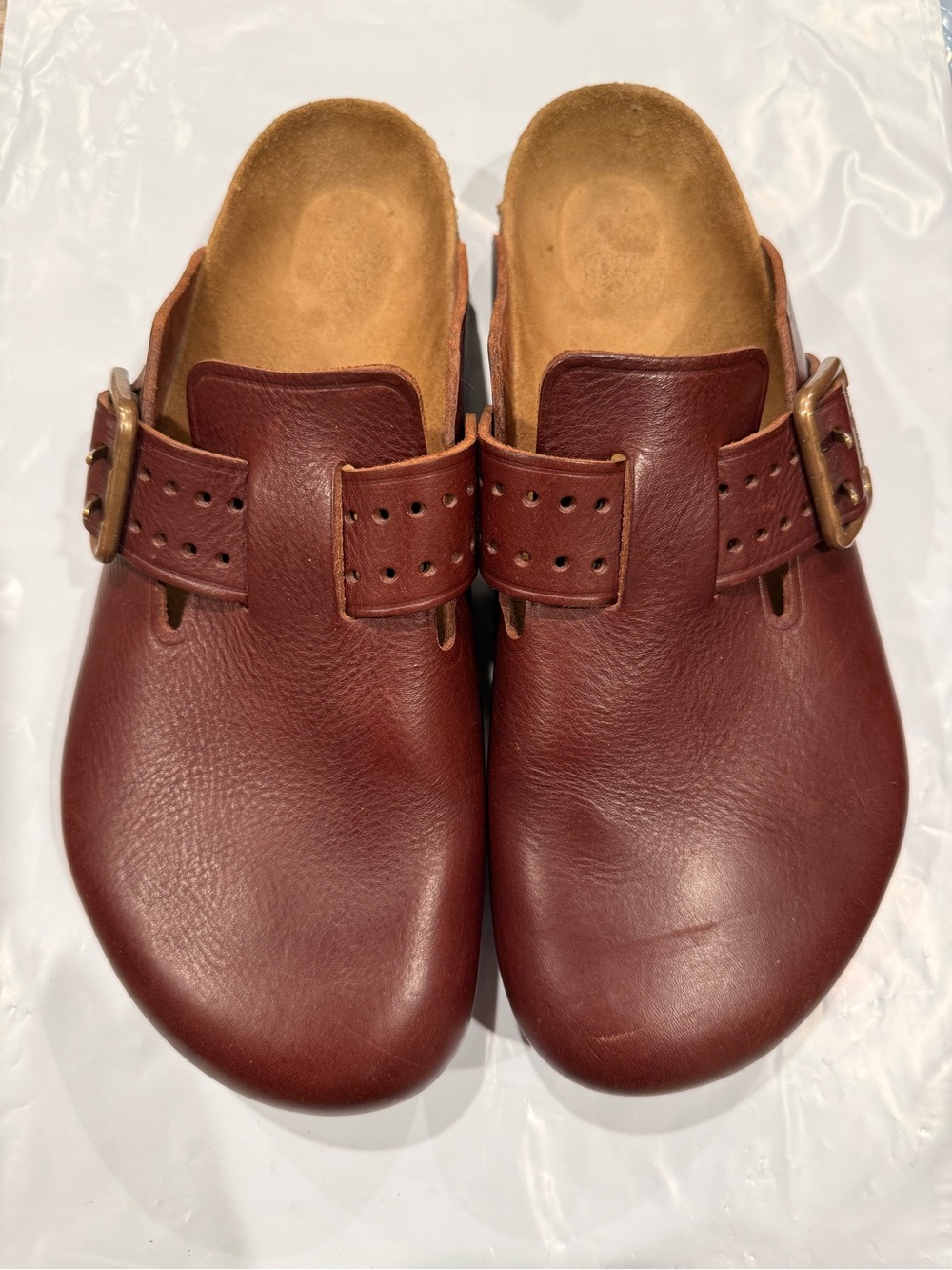 Birkenstock Boston bold Men's Leather Clogs in vintage wood Brown size 45